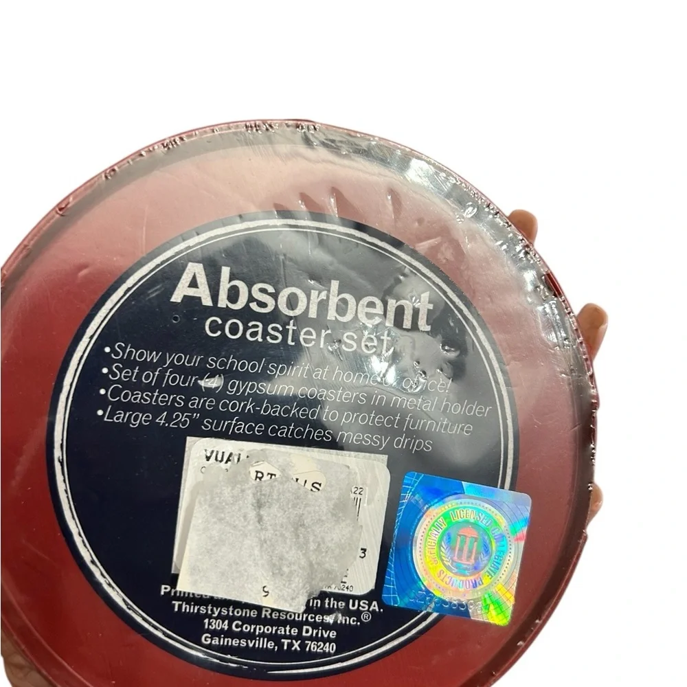 NCCA Licensed Alabama Crimson Tide Set of 4 Absorbent Coasters 🆕